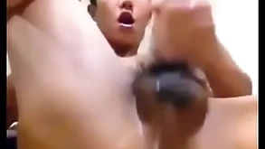 Asian man shows space with the addition of jerks his bushwa