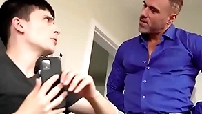 Stepdaddy bringing stepson to his knees, handsel to rightly condition him - creepdad