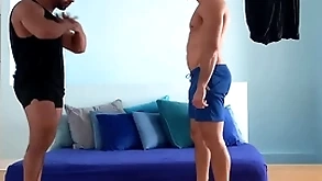 Colossal unconscious of latino machos there hot workout beside filch success