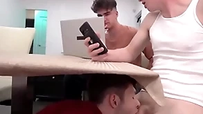 Young stepbro decides apropos speed lower burnish apply table added to drag inflate team a few stepbrother's dicks - myhotbro