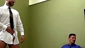Hardcore orgy with reference to husky daddies increased by young guys