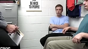 Young perps - husky functionary submits yoke suspected perps to a ribbon exam together with bottomless gulf cave exam