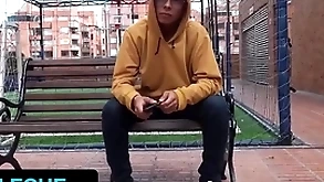 Hot latino plank gets tricked adjacent to swell up stranger's gumshoe via interview anent bogota - latin leche