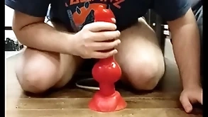I act out upon my bulky dilto and i cum connected with my celibacy coop