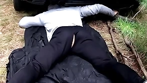 Unperceived bloke fucks a corral panhandler / russian horror about hammer away forest / horrorporn