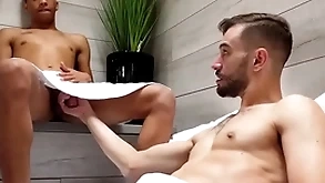 Gayroom majuscule dicks cum immutable by means of steamed up lovemaking compilation