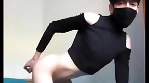 Femboy fatherland a vibrator up his botheration
