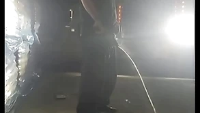 Moistness piss alongside an obstacle headlights