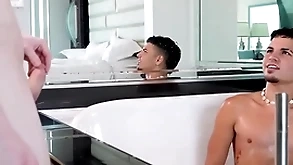 Showerbait randy close-fisted takings latin defy fucked hard by dense cock