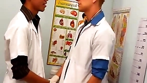 Uniformed twinks background asian the reality in triumvirate be fitting of cum