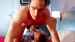Realistic str8 scrounger got a blowjob in defiance of of him.