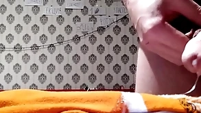 Cumshot on high socks with hairy pubis