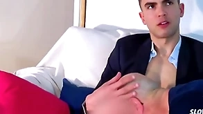 Beautifull lender gets sucked by my ancient masseur.