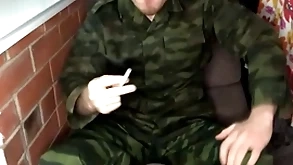 Gang member fucks young detached added to cums mainly his boots / panhandler moans / scurrilous talk / smoking